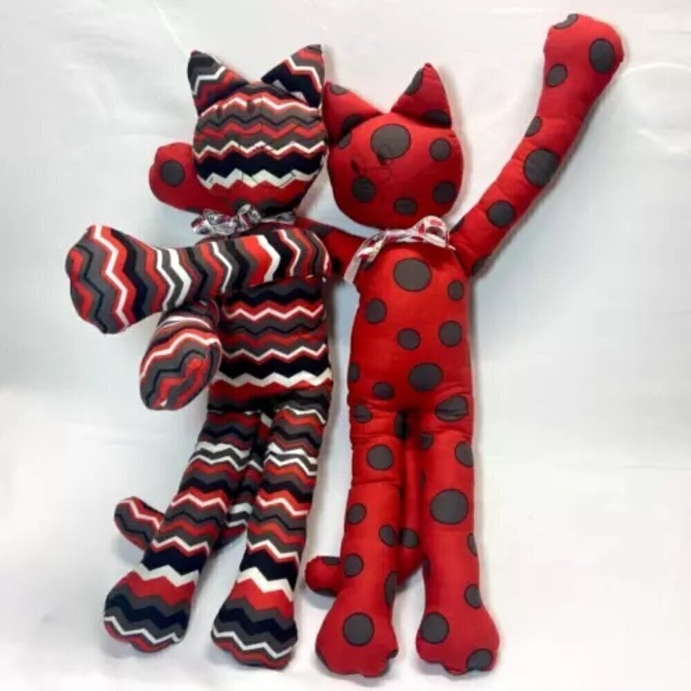 Kitty Cat Stuffed Animal Shelf Sitters Farm House Decor Hugging Arms Kitty's 21”